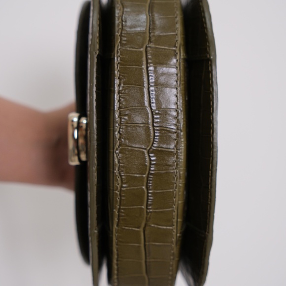 Sezane Claude Crocodile Moss Green *Limited Time Offer 100% Genuine Leather - Picture 8 of 9